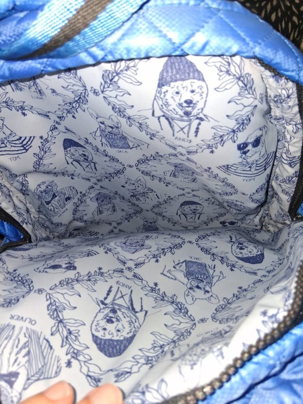 Oliver Thomas Blue Quilted Tennis Backpack - Picture 5 of 7